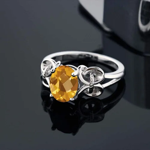 Vista 96 de Gem Stone King Anillo de compromiso ovalado con piedra natal para mujer, plata de ley 925, ovalado de 0.354 x 0.276 in, anillo de compromiso