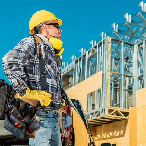 Vista 8 de KUNN Cinturón de herramientas de carpintero con tirantes Pro Framer Rig de herramientas de suspensión para contratistas de construcción