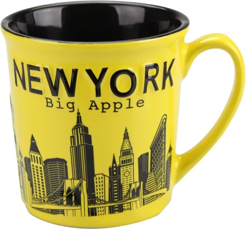 Vista 2 de Tazas de cerámica jumbo New York Big Apple City Skyline - 12oz (azul)