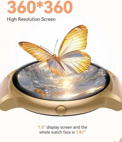 Vista 2 de AGPTEK - Reloj inteligente impermeable 5ATM para mujer con más de 100 modos deportivos, color rosa Ultra-Clear Screen Fitness Tracker with Sleep