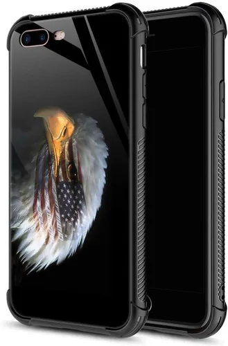 Vista 17 de ZHEGAILIAN Funda compatible con iPhone 7P/8P, AK 47, carcasa de munición para ametralladora AK 47, parte trasera de vidrio templado + funda