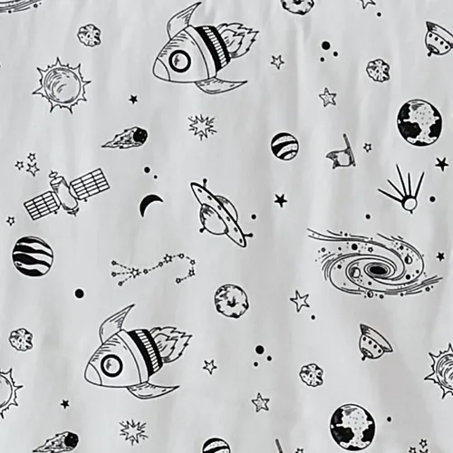 Vista 7 de Brandream Milky Way Space Galaxy - Juego de ropa de cama de 3 piezas para cuna de bebé niño y niña, con temática de cohete de nave espacial, ropa