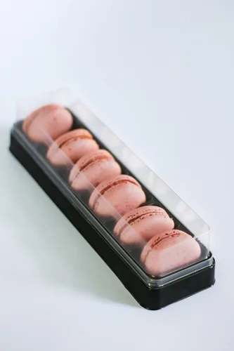 Vista 2 de Vend Exchange - Recipientes de plástico transparente para macarrones, se adapta a 6 macarons (paquete de 15)