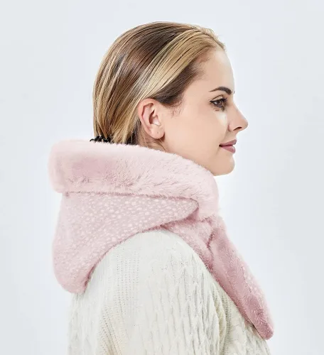 Vista 29 de Gorros de invierno para mujer, pasamontañas, bufanda, para clima frío, conjunto para mujer, gorro con capucha