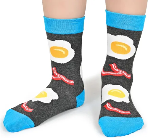 Vista 6 de Dsia Zamur Calcetines para niños y niñas, paquete de 4 a 6 unidades + caja de regalo, novedosos calcetines de pantorrilla coloridos para niños de 2