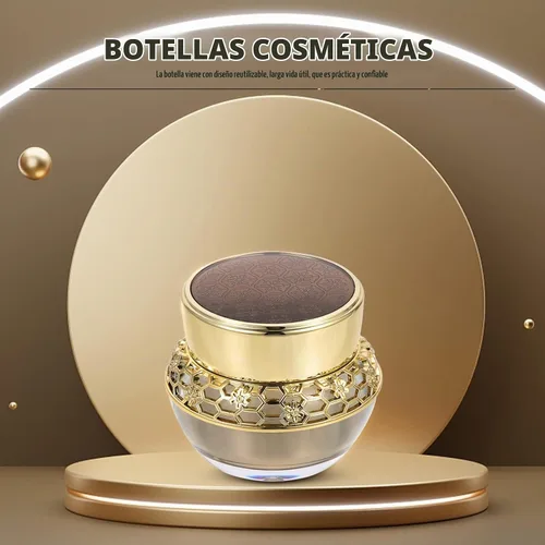 Vista 3 de OSALADI - Botella vacía de crema facial (1.06 oz, espejo dorado, compacto)