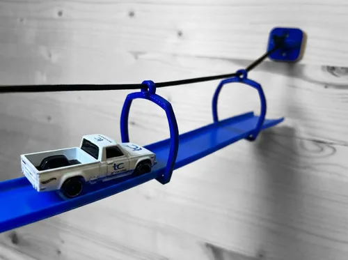 Vista 5 de Puente de Suspensión Compatible con Pista Hot Wheels (Azul)