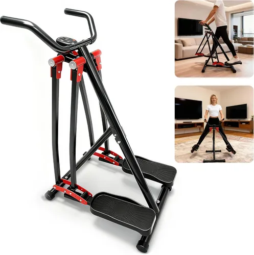 Vista 2 de Máquina de ejercicios Air Walker, entrenador elíptico Space Walker con pantalla LCD, resistencia ajustable para uso doméstico