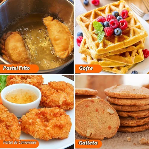 Vista 7 de Kichvoe Bunuelos - Molde con mango – Moldes de rosetas de gofres de aleación de aluminio – Juego de cucharas de hierro con roseta desmontable de 12