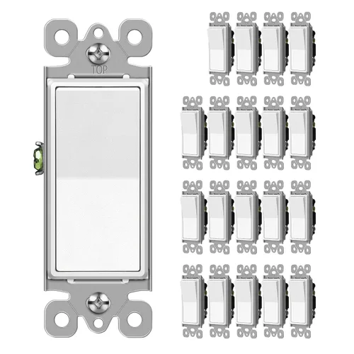 Vista 12 de CML interruptor de luz de pared basculante, de 3 vías, decorativo, acabado brillante, unipolar o de 3 vías, 15 A 120/277 V, garantía de 3 años