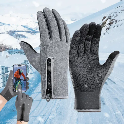Vista 25 de Guantes de ciclismo de invierno para hombres y mujeres, impermeables, térmicos, agarre antideslizante para montar y actividades en clima frío