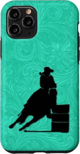 Vista 28 de iPhone 11 Barril Carreras Caballo En Turquesa Floral Estuche De Herramientas