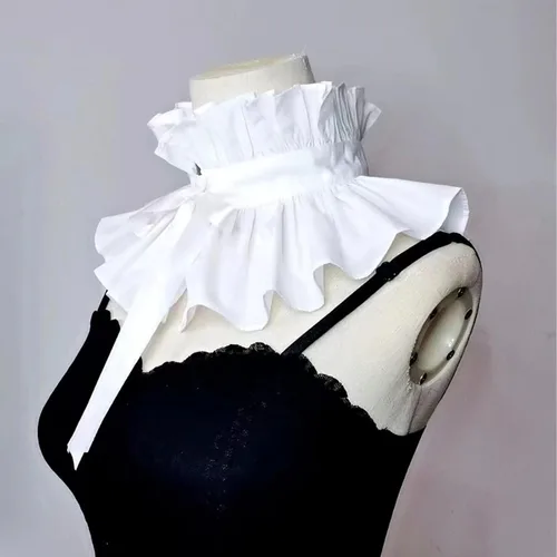 Vista 4 de Collar desmontable con volantes vintage para mujer, disfraz victoriano