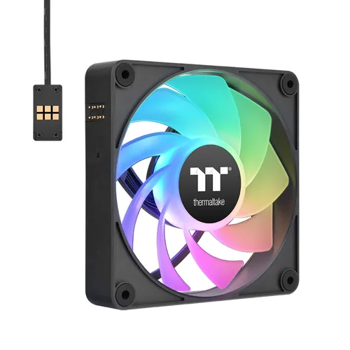 Vista 3 de Thermaltake CT120 EX ARGB Reverse Ventilador de enfriamiento de PC (paquete de 3 ventiladores), conexión magnética, sincronización con placa base