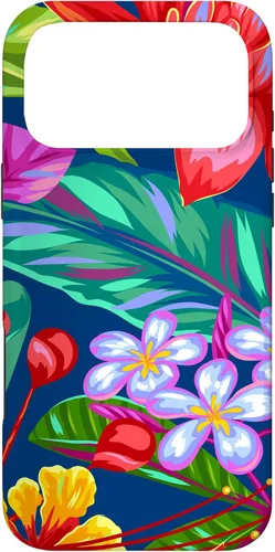 Vista 22 de Hawaiian Tropical Phone Case Yellow Red Hibiscus Plumeria Case for iPhone 17