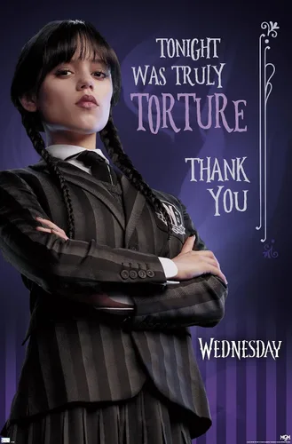 Vista 11 de Trends International Wednesday - Póster de pared de tortura, 14.72 x 22.37 pulgadas, versión enmarcada de madera de granero