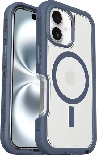 Vista 4 de OtterBox Funda transparente para iPhone 16 Defender Series XT - Azul claro