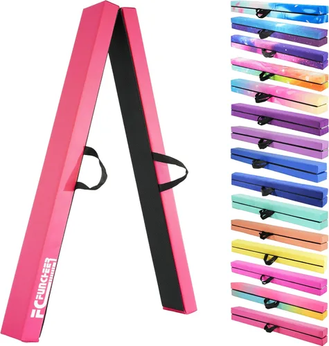 Vista 17 de FC FUNCHEER - Viga de equilibrio plegable, viga de suelo para gimnasia, equipo de gimnasia para niños, base de madera, fondo antideslizante y bolsa