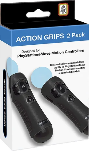 Vista 4 de Officially Licensed Sony PlayStation Action Grips for PlayStation Move Motion Controllers Textured Silicone