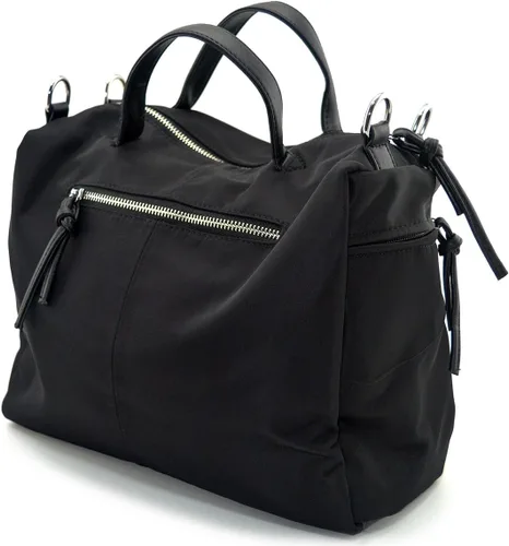 Vista 3 de MN & Sue Utilidad Nylon Oxford de Cruz Cuerpo ampliable Basic Lady Purse multifunción hombro Hobo Satchel
