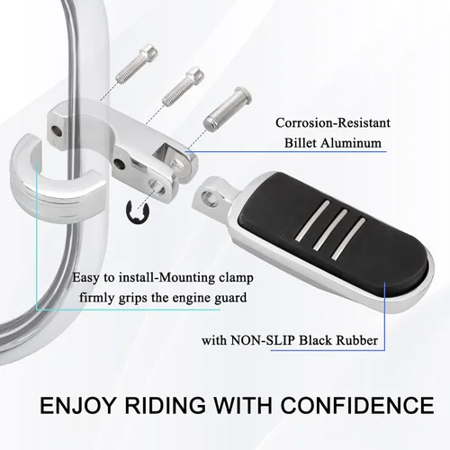 Vista 4 de Estriberas ajustables de 1.25 pulgadas (1.260 in) con abrazaderas P de montaje para Harley Davidson Touring Street Glide/Road Glide/Electra
