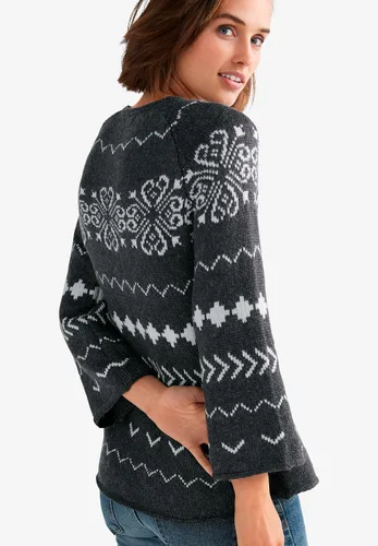 Vista 3 de Ellos Suéter acampanado con estampado de talla grande para mujer