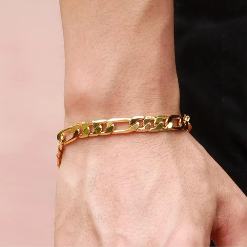 Vista 4 de Pulsera minimalista para hombres y mujeres cadena de platinos X plata de 018 pulgadas o pulsera para hombres de 18 quilates 87in de oro joyería