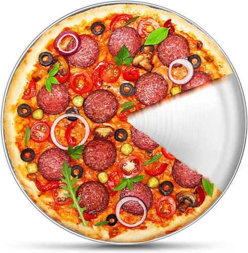 Vista 10 de P&P CHEF - Bandeja de pizza de acero inoxidable para hornear, 10 pulgadas, color negro