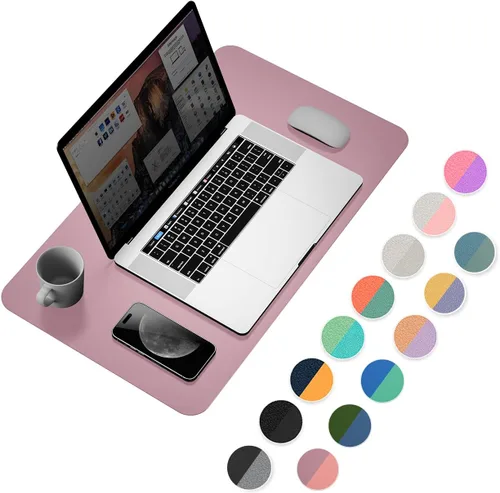 Vista 22 de YSAGi Almohadilla de Escritorio de Oficina, Tapete de Escritorio, 23.6" x 13.7" Ultra Delgada Impermeable de Cuero PU Secante de Escritorio