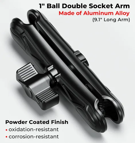Vista 2 de VAZESWIN - Brazo de doble enchufe de aleación de aluminio de 1 pulgada, brazo largo de 5.9 pulgadas de longitud Compatible with RAM Mounts B