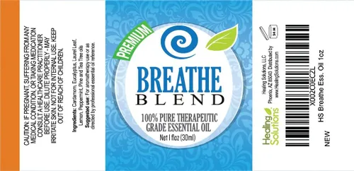 Vista 2 de Mejor aceite esencial de grado terapéutico; menta, eucalipto, limón, árbol de té, Ravensara 100% puro, de Breathe Blend, 30ml