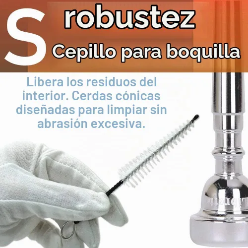 Vista 5 de Libretto Kit de cuidado todo en uno para trompeta (corneta) con instrucciones: aceite para válvula + grasa para deslizamiento + paño de limpieza +