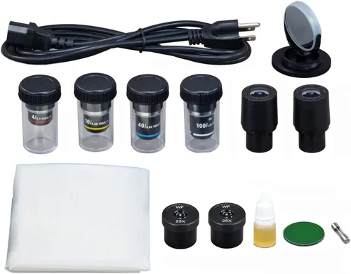 Vista 7 de OMAX Microscopio compuesto trinocular M837ZL-A191BOIL‑C180U3 40X–2500X con objetivo de inmersión en aceite, iluminación LED y cámara digital USB 3.0