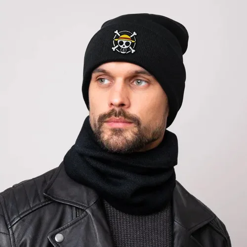 Vista 2 de UZYEAOZM Gorros de anime para hombres y mujeres, divertido gorro de punto de calavera de invierno