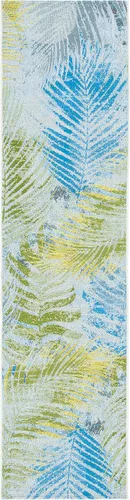 Vista 3 de SAFAVIEH Summer Collection SMR485Y - Alfombra decorativa de 2 x 8 pies, para interiores y exteriores, no desprende pelusa, fácil de limpiar