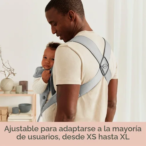 Vista 9 de BabyBjörn Portabebés Mini, gris claro, jersey 3D Portabebés (7-25 libras), ergonómico, fácil de usar