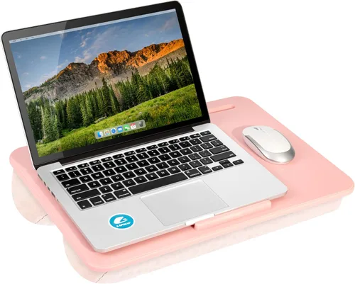 Vista 12 de LapGear - Escritorio compacto para regazo - Se adapta a laptops de hasta 15 pulgadas - Aqua Sky - Estilo núm. 43109 Microbead Cushion, Built-In