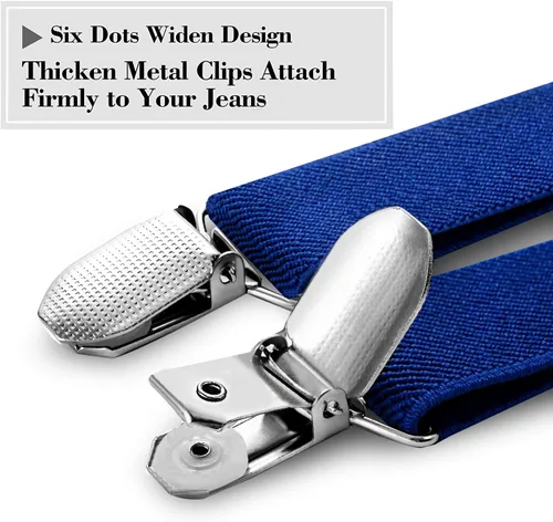Vista 51 de habibee Color sólido para hombre en forma de Y con clips fuertes tirantes ajustables