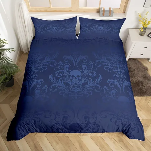 Vista 46 de Erosebridal Juego de ropa de cama gótica de damasco para adultos, funda de edredón victoriana antigua, tamaño individual, funda de edredón gótica