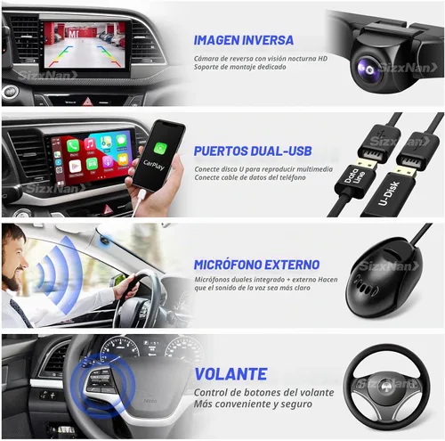 Vista 5 de para Elantra 2016 2017 2018 Radio estéreo inalámbrico Carplay Auto Upgrade Android 8-croe Head Unit DSP Navigation GPS WIFI Bluetooth 1280X720
