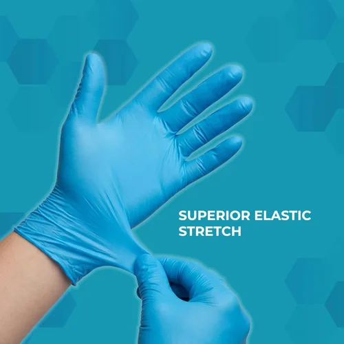 Vista 5 de VOS Guantes desechables Resistente Sin polvo Goma sin látex Caja de 100 unidades Seguro para alimentos