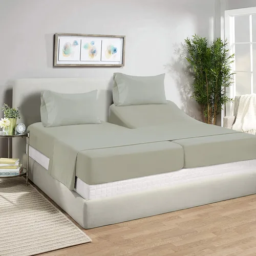 Vista 380 de LANE LINEN - Sábanas individual 100% algodón egipcio suave, cómodo y grueso de calidad de hotel, costuras reforzadas totalmente elásticas, sin
