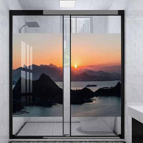 Vista 11 de Película de privacidad para ventana, color negro y naranja, autoadhesiva para bloqueo UV, control de calor, calcomanías de vidrio, silueta