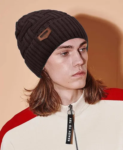 Vista 95 de Loritta Gorro de invierno cálido de punto grueso y holgado para hombre