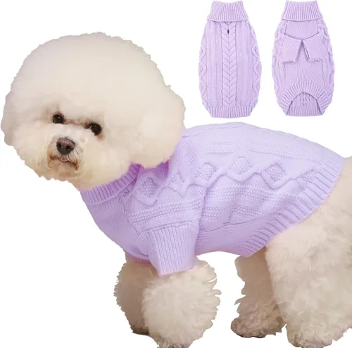 Vista 23 de PeacockGreen XS Suéter para Perro Hembra Chihuahua Teacup, Ropa para Gatos y Cachorros - Suéter Cálido de Invierno para Navidad y Acción de Gracias