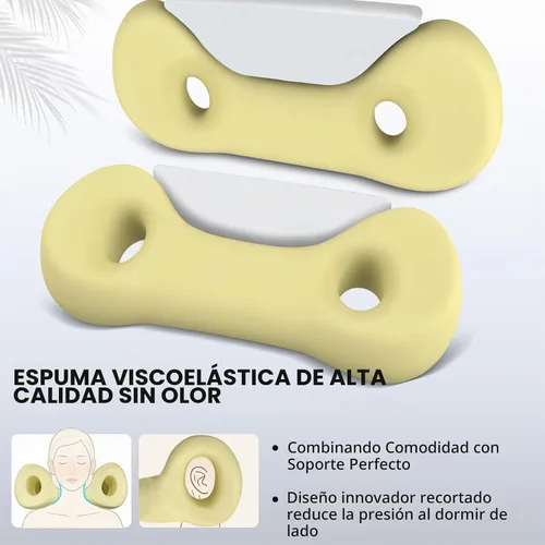 Vista 4 de Almohada cervical cervical, di adiós al dolor de cuello, almohada de apoyo de cuello de viaje para dormir de lado, almohada ergonómica de espuma Gris