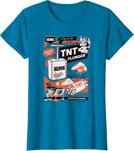 Vista 55 de Looney Tunes Wile E. Coyote - Camiseta de émbolo TNT, Blanco, S