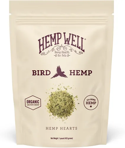 Vista 8 de Hemp Well Corazones de cáñamo orgánico para pájaros: reduce el desplome de las plumas, promueve la relajación, el apoyo inmunológico, orgánico
