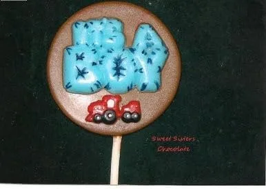 Vista 2 de Molde redondo hinchado para paletas de caramelo de chocolate para baby shower "It's A Boy