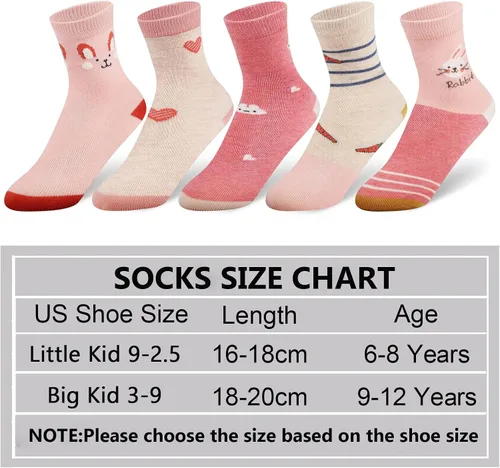 Vista 6 de Cozi Foot 5 pares de calcetines de algodón suaves y lindos para niñas pequeñas y grandes